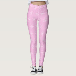 Leggings rosa básicos de copo de nieve