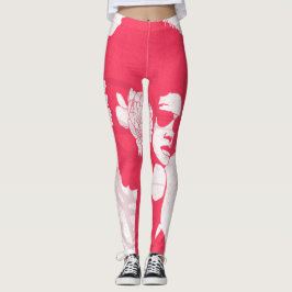 Leggings Rosa, blanco y graffiti afro