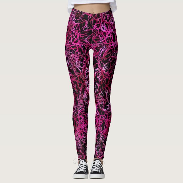 Leggings Rosa caliente y negro (Anverso)