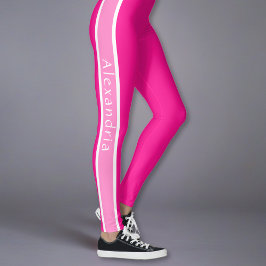 Leggings Rosa caliente y rosa personalizado