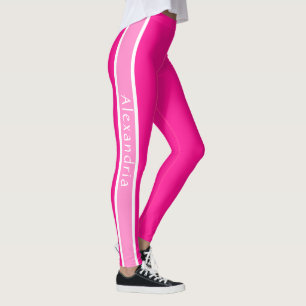 Leggings Rosa Caliente y Rosa Personalizados