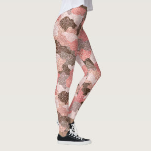 Leggings Rosa Camo Faux Purpurina Camouflage Glam