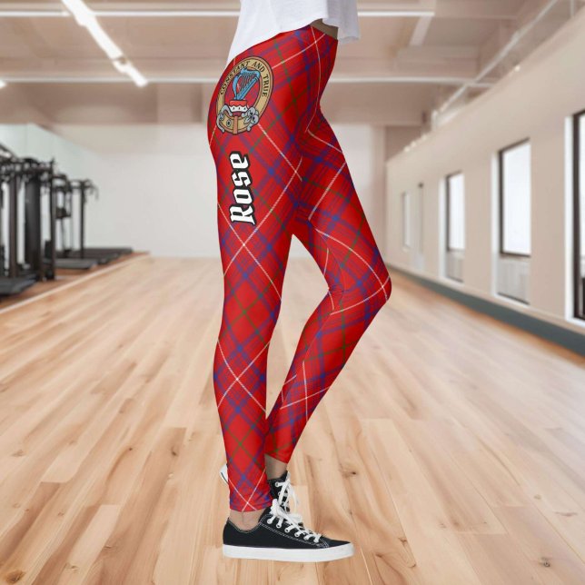 Leggings Rosa de clan Escudo sobre Tartán (Subido por el creador)