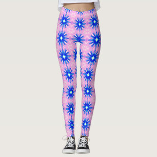 Leggings rosa de estallido de las estrellas azules