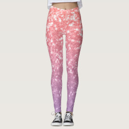 Leggings Rosa de lavanda morada chispeante chispas purpurin