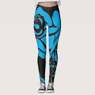 Leggings Rosa de madera azul claro sobre fondo negro