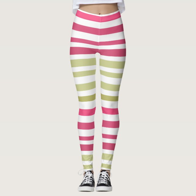 Leggings rosa de oliva rayada (Anverso)