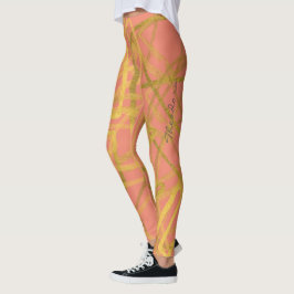 Leggings Rosa de oro abstracto