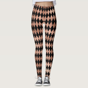 Leggings Rosa de oro y Harlequin negro