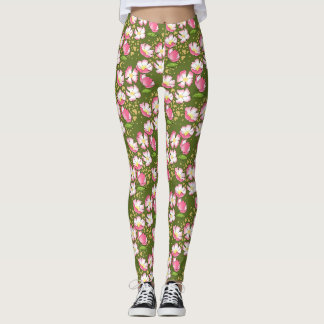 Leggings rosa de perro romántico de mano