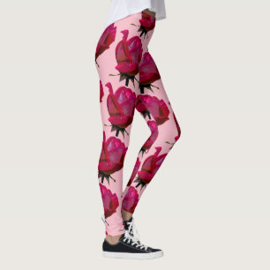 Leggings rosa de Thunder_Cove de los rosas rojos