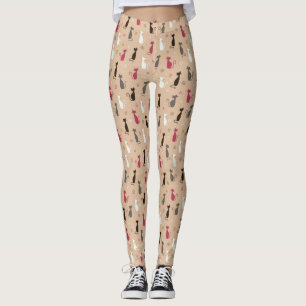Leggings rosa del modelo de los gatos