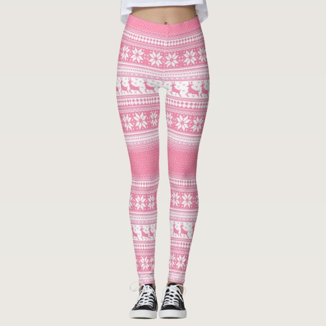 Leggings Rosa del navidad (Anverso)