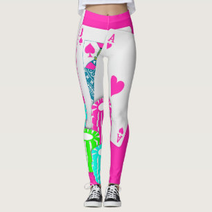 Leggings Rosa del póker de la veintiuna del juego de