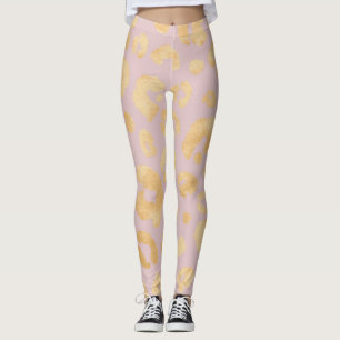 Leggings Rosa dorado Cheetah Animal Print
