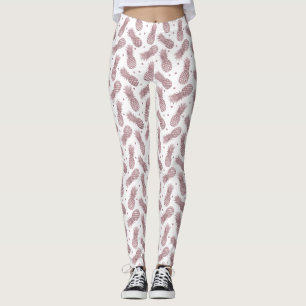 Leggings Rosa Dots Gold Pineapples