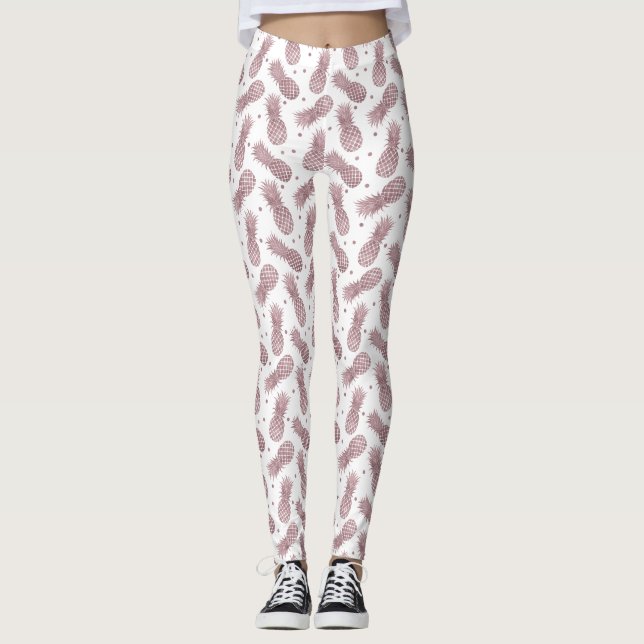 Leggings Rosa Dots Gold Pineapples (Anverso)