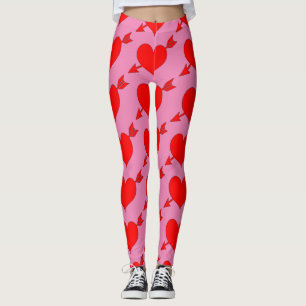 Leggings Rosa Editable Be My Valentine Red Heart