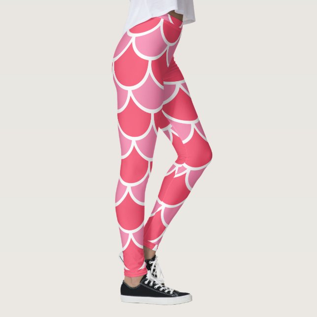 Leggings Rosa en rosa con diseño de vieira blanca (Derecha)