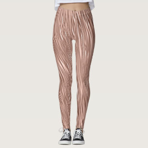 Leggings Rosa Faux Metallic Streak Patterado
