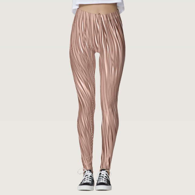 Leggings Rosa Faux Metallic Streak Patterado (Anverso)