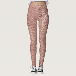 Leggings Rosa Faux Metallic Texturado