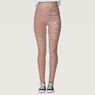 Leggings Rosa Faux Metallic Texturado
