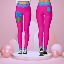 Leggings Rosa floral de color rosa caliente entrenamiento d