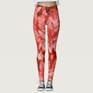 leggings Rosa floral rojo moderno negro chic hipst