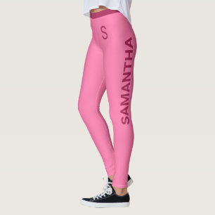 Leggings Rosa Girona Suave Con Nombre De Personalizable Y M