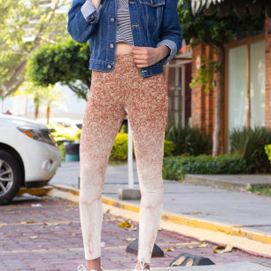 Leggings Rosa Glam Glitter Brillo Ombre Mármol Dorado