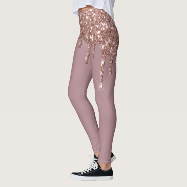 Leggings Rosa Gold Glam Purpurina Sparkle Dris a la moda (Izquierda)