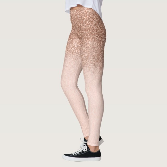 Leggings Rosa Gold Glam Purpurina Sparkle Ombre Trendy (Izquierda)