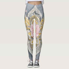 Leggings Rosa gris arte de la IA de encaje