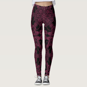 Leggings Rosa intenso y persa negro