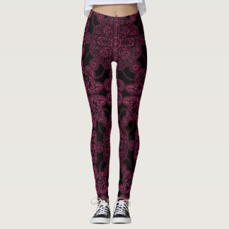 Leggings Rosa intenso y persa negro