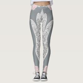 Leggings Rosa ligero sobre arte de Lace AI
