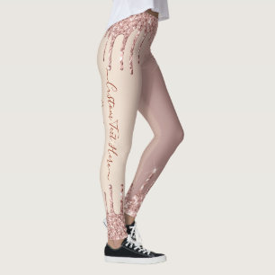 Leggings Rosa Oro Purpurina Rubor Perforaciones de espuma P