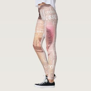 Leggings Rosa Orquídea Dorada Word Cloud Embedded Photo
