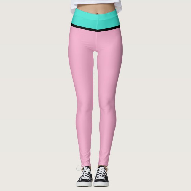 Leggings Rosa Pastel Azul Turquesa (Anverso)