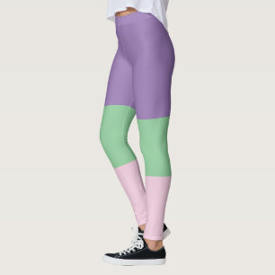 Leggings Rosa pastel verde pastel y morado pastel