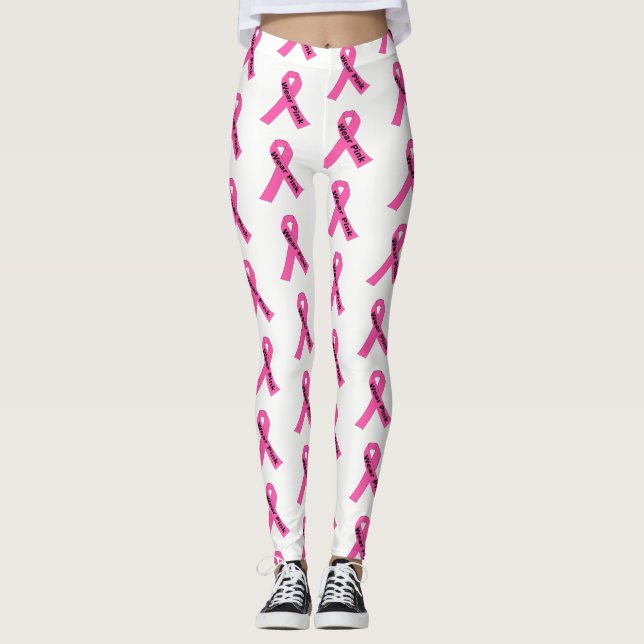 Leggings Rosa Polaina-Rosado del desgaste de la cinta de (Anverso)