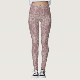 Leggings Rosa Polvoriento Patrón Texturizado Abstracto