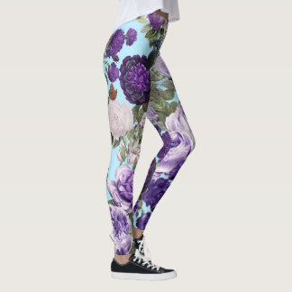 Leggings rosa púrpura con patrón de mariposa