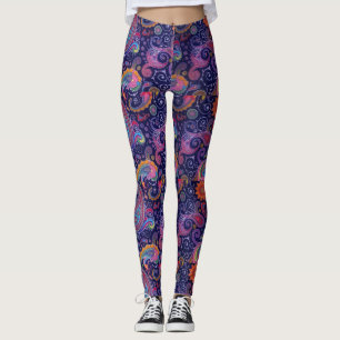 Leggings Rosa púrpura de Paisley