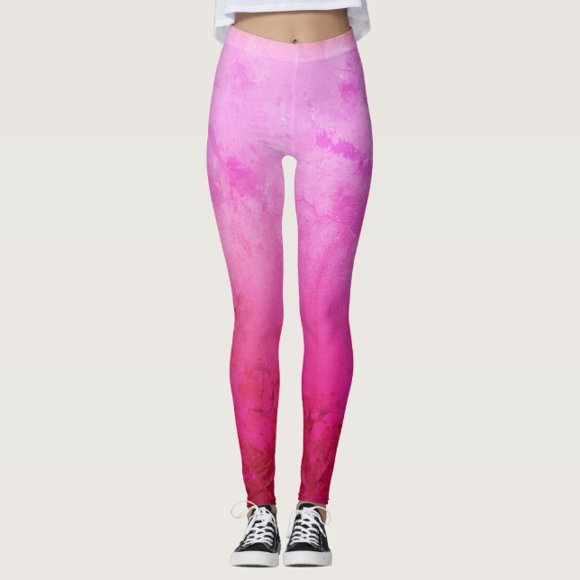 Leggings Rosa, Púrpura, Feliz Personalizado de la Sangre Le (Anverso)