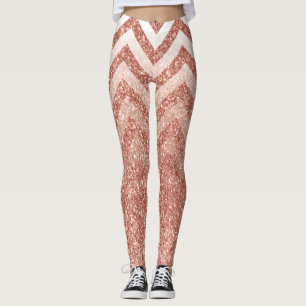 Leggings Rosa Purpurina de oro Chevron