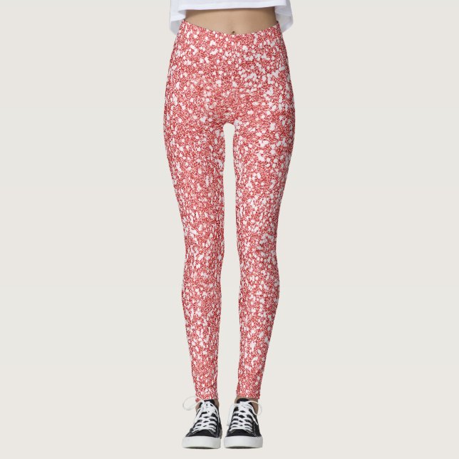 Leggings Rosa Purpurina de oro moderno (Anverso)
