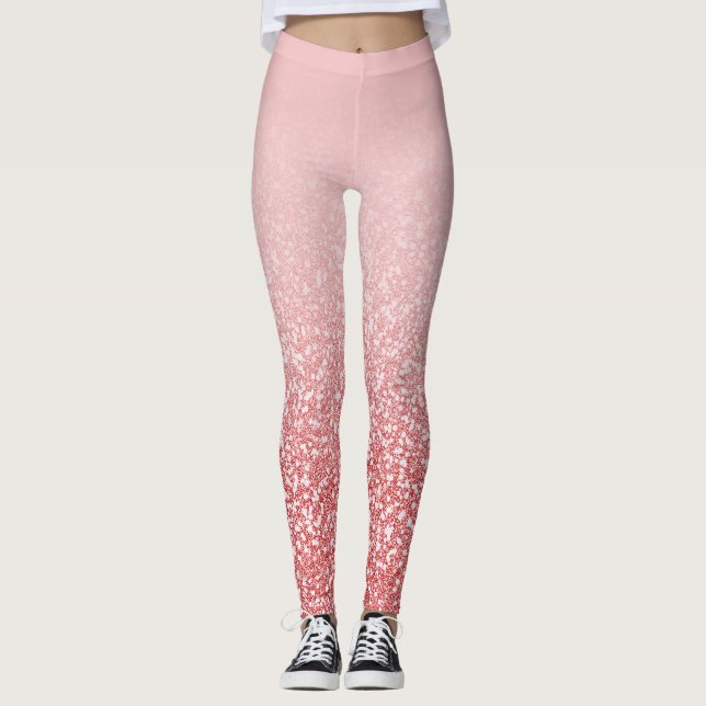 Leggings Rosa Purpurina de oro Rubor Ombre (Anverso)