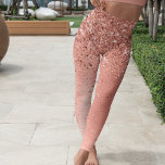 Leggings Rosa Purpurina Metalizado cepillado de oro<br><div class="desc">Un diseño de diseño de moda a la moda con un purpurina espumoso de oro rosa sobre un fondo metálico rosa de color dorado.</div>